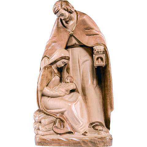 Gruppo natività Betlemme tiglio - Demetz - Deur - Statua in Legno Dipinta a Mano, Altezza pari a 27 cm.