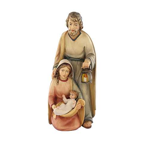 Statuina Natività: Gesù, Giuseppe e Maria, linea da 15 cm, in legno dipinto con colori a olio, serie Noèl - Demetz Deur