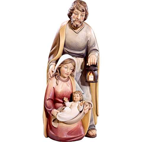 Statua Natività: Gesù, Giuseppe e Maria, linea da 60 cm, in legno dipinto con colori a olio, serie Noèl - Demetz Deur