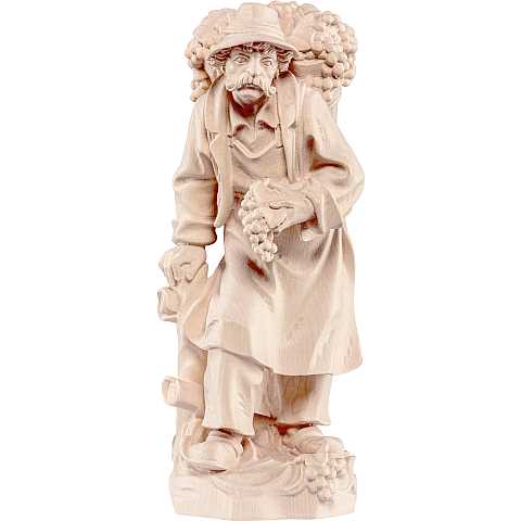 Vendemmiatore - Demetz - Deur - Statua in legno dipinta a mano. Altezza pari a 20 cm.