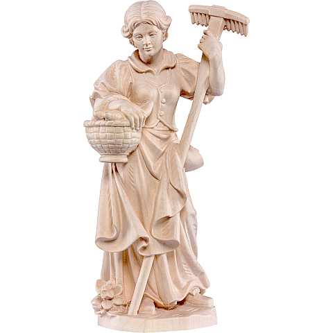 Contadina con rastrello - Demetz - Deur - Statua in legno dipinta a mano. Altezza pari a 10 cm.