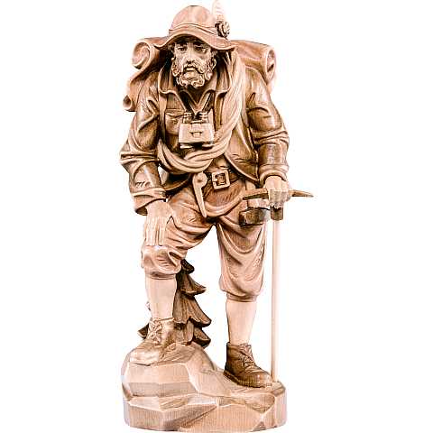 Alpinista - Demetz - Deur - Statua in legno dipinta a mano. Altezza pari a 100 cm.