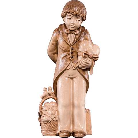 L'innamorato - Demetz - Deur - Statua in legno dipinta a mano. Altezza pari a 15 cm.