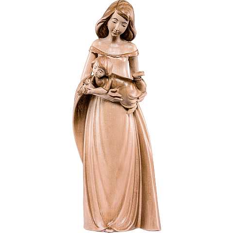 La tenerezza - Demetz - Deur - Statua in legno dipinta a mano. Altezza pari a 20 cm.