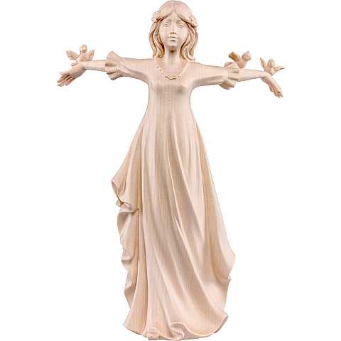 La libertà - Demetz - Deur - Statua in legno dipinta a mano. Altezza pari a 20 cm.