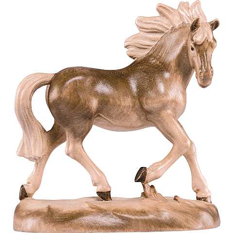 Cavallo - Demetz - Deur - Statua in legno dipinta a mano. Altezza pari a 16 cm.