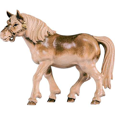 Cavallo morello - Demetz - Deur - Statua in legno dipinta a mano. Altezza pari a 11 cm.