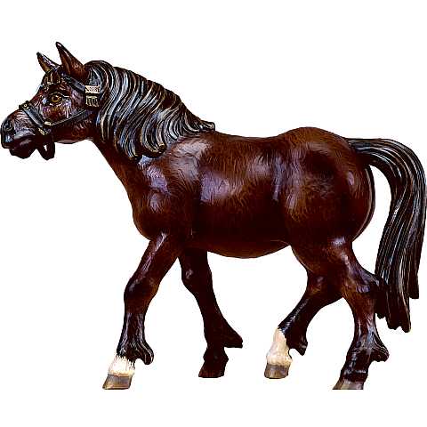Statua del Cavallo Morello, Statuina Cavallo, Legno Colorato Dipinto a Mano, Lunghezza: 13 Cm - Demetz Deur