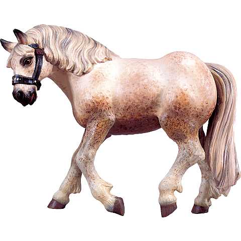 Statua del Cavallo Bianco, Statuina Cavallo, Legno Dipinto a Mano, Lunghezza: 9 Cm - Demetz Deur