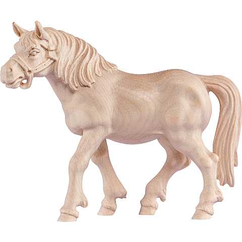 Statua del Cavallo Sauro, Statuina Cavallo, Legno Naturale, Lunghezza: 18 Cm - Demetz Deur