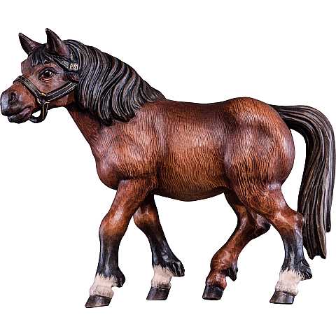 Statua del Cavallo Sauro, Statuina Cavallo, Legno Dipinto a Mano, Lunghezza: 11 Cm - Demetz Deur