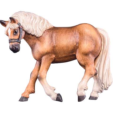 Statua del Cavallo Haflinger, Statuina Cavallo, Legno Dipinto a Mano, Lunghezza: 18 Cm - Demetz Deur