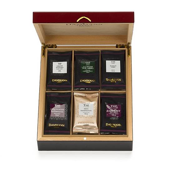 Confezione regalo Vermeil, Cofanetto in Legno con 6 Gusti di tè Assortiti, 36 bustine in totale, 72 grammi, Dammann Frères