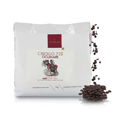 Gocce di Cioccolato Fondente Ocumare – Cacao Criollo 72%, 1 Kg