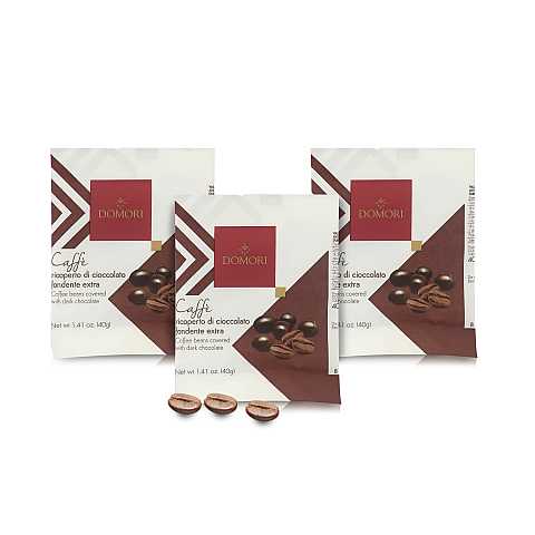Chicchi di caffè ricoperti di cioccolato fondente artigianale, 90g, linea Le Dragées