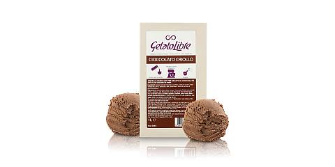 Gelato Libre, Gusto Cioccolato Criollo, Preparato per Gelato Vegano senza Latte né Uova, Brick da 1 Litro