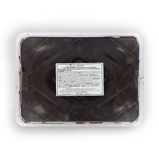 Foglio di Cioccolato Fondente con Mandorle e Arancia Candita, Tavoletta Grande Formato, 800 Grammi