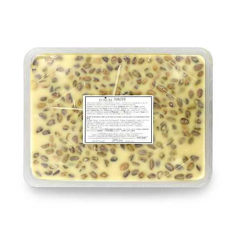 Foglio di Cioccolato Bianco con Pistacchi Tostati Salati, Tavoletta Grande Formato, 800 Grammi