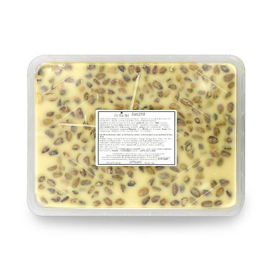 Foglio di Cioccolato Bianco con Pistacchi Tostati Salati, Tavoletta Grande Formato, 800 Grammi