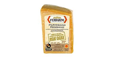 Ferrarini Parmigiano Reggiano DOP, Pezzo di Parmigiano Reggiano Stagionato Almeno 15 Mesi, da Filiera Controllata Certificata, Peso Variabile da 1 a 1,2 Kg