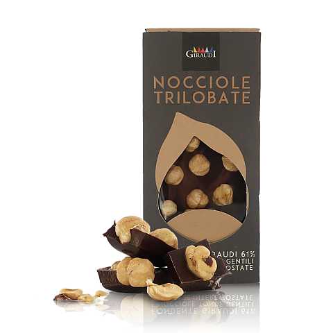Tavoletta di cioccolato fondente 61% con Nocciole Piemonte IGP tostate, 100 grammi, linea Le Toste