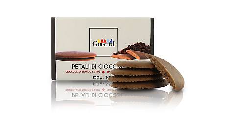 Petali di Cioccolato, cioccolato biondo e grue di cacao, 100 grammi, linea Petali