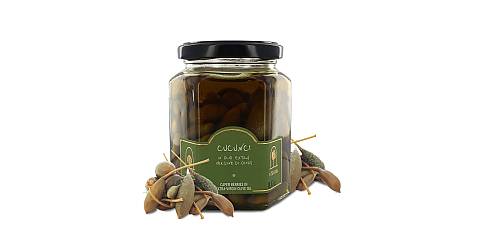 Cucunci di Pantelleria, frutti del cappero in olio extravergine d'oliva, calibro medio - vasetto 240g
