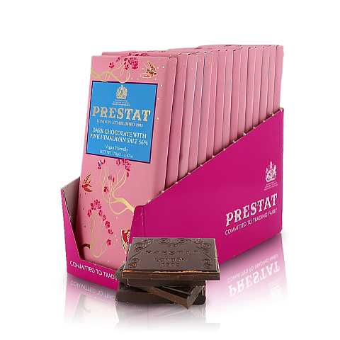 15 Tavolette di Cioccolato Fondente 56% con Sale Rosa dell'Himalaya, 70 Grammi l'Una (Tot. 1,05 kg)