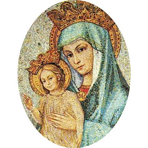 Statua da esterno del Sacro Cuore di Maria in materiale infrangibile, dipinta a mano, da circa 16 cm