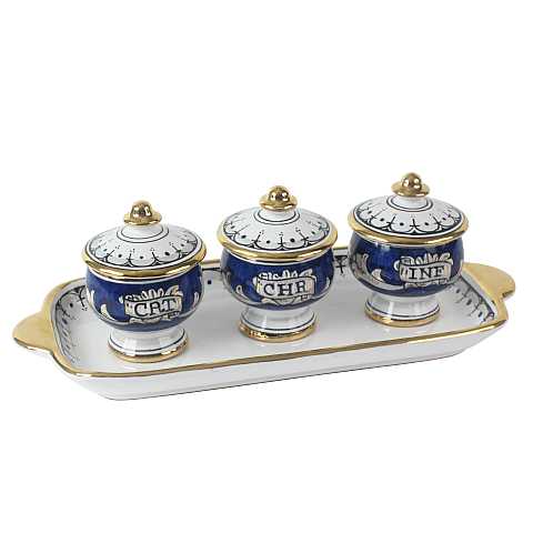 Set Oli Piccolo - Modello Fondo blu e oro