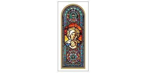 STOCK:  Madonna con Bambino stampa tipo vetrata  - 10 x 27 cm