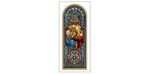 STOCK:  Santa Famiglia stampa tipo vetrata  - 10 x 27 cm