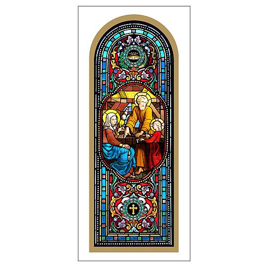 STOCK:  Santa Famiglia stampa tipo vetrata  - 10 x 27 cm