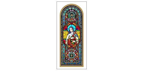 STOCK:  Santa Teresa di Lisieux stampa tipo vetrata  - 10 x 27 cm