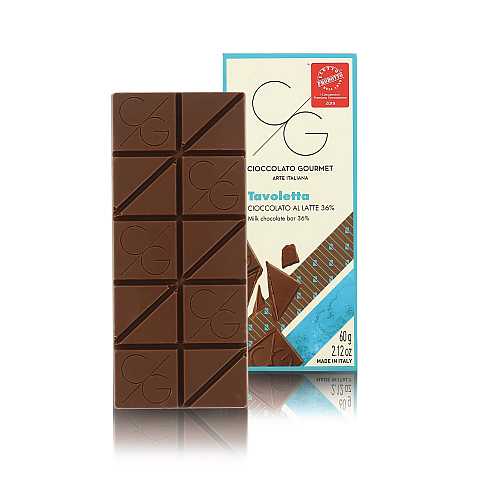 Tavoletta Di Cioccolato Gourmet, Cioccolato Al Latte 36% Classica, 60 Grammi