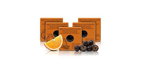 T'a Milano Pepite di frutta all'arancia ricoperte di cioccolato fondente 66%, praline alla frutta e cioccolato - 60g