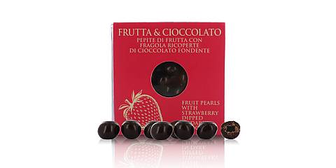 T'a Milano Pepite di frutta con fragola ricoperte di cioccolato fondente 66%, praline alla frutta e cioccolato - 350g