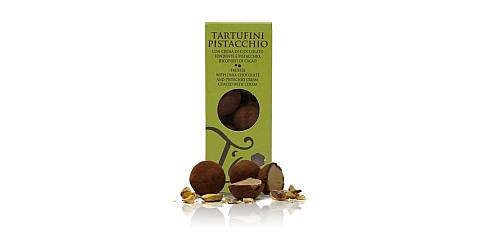 T'a Milano Tartufini al pistacchio, con cioccolato fondente e ripieno cremoso al pistacchio - 130g