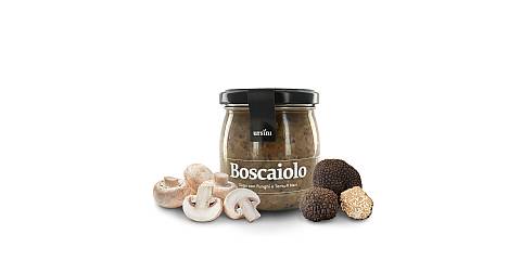 Sugo Boscaiolo, Condimento Italiano per Pasta ai Funghi e Tartufo Nero, 170g