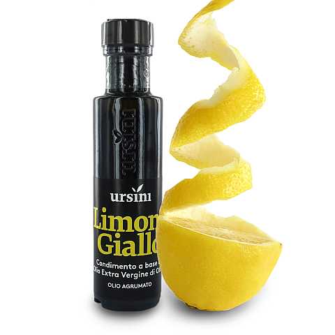 Olio agrumato aromatizzato al limone giallo, extra vergine d'oliva, 100 ml