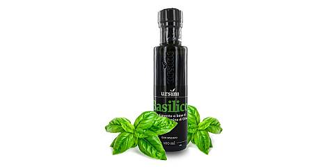 Olio aromatizzato al basilico, extra vergine d'oliva - 100 ml