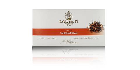 Rooibos Vaniglia Cream, Rooibos Aromatizzato alla Vaniglia, Astuccio con 20 Filtri da 2,5g - 50g