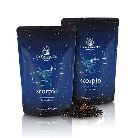 Scorpio, Miscela Profumata di Tè Neri, Sacchetto da 50g (Serie Costellazioni)