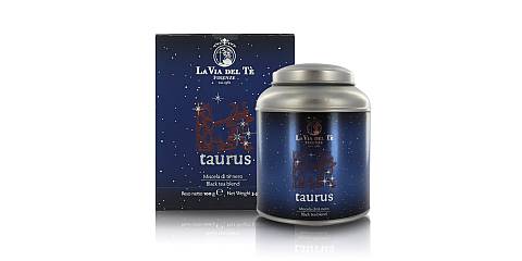 Taurus, Miscela di Tè Neri Profumata, Barattolo di Latta, 100g (Serie Costellazioni)
