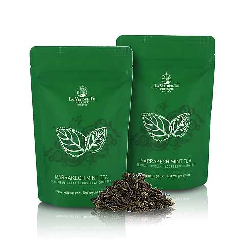 Marrakech Mint Tea, Tè Verde alla Menta, Sacchetto da 50g
