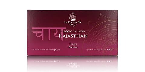 Rajasthan, Tè Nero Indiano, Astuccio con 20 Filtri da 2,5g - 50g