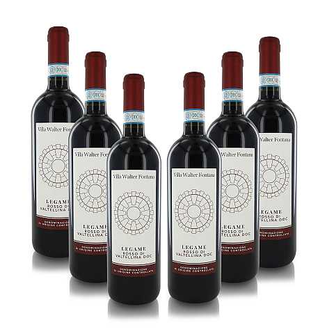 Vino Rosso ''Legame'', Rosso Di Valtellina DOC, Annata 2019, Cartone Con 6 Bottiglie Da 75 Cl L'Una