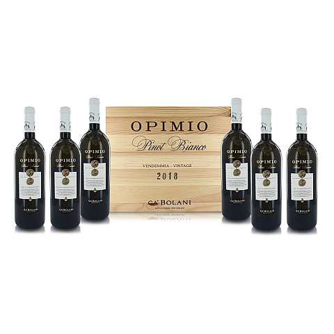 Ca' Bolani Vino Opimio Pinot Bianco Friuli DOC Aquileia, 6 x 750 Ml in Cassetta di Legno