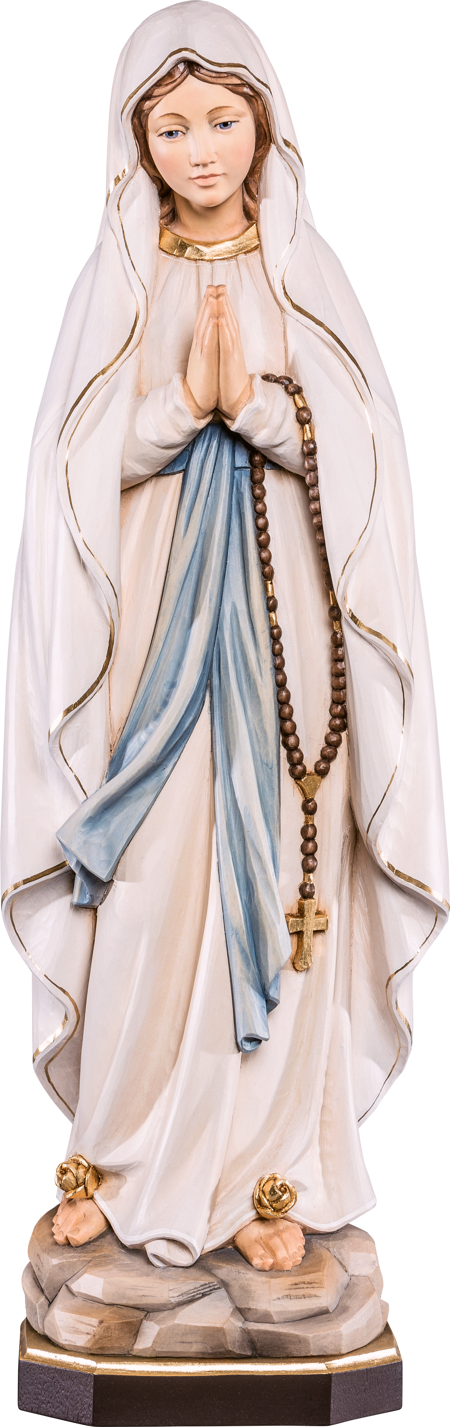 Statua della Madonna di Lourdes in legno di tiglio dipinto a mano, linea da 60 cm Demetz Deur Statua della Madonna di Lourdes in legno di tiglio dipinto a mano, linea da 60 cm Demetz Deur